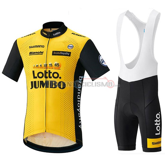 Abbigliamento Ciclismo Lotto Nl Jumbo Manica Corta 2018 Giallo e Nero